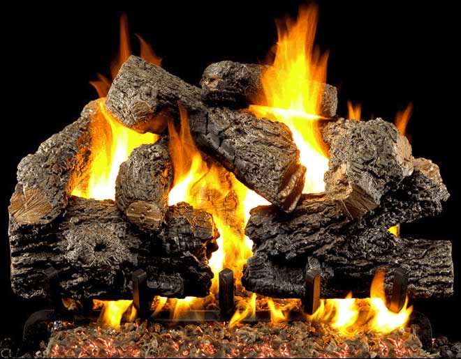 RH Peterson 42 Inch Charred Royal English Oak Log Set | Fine's Gas