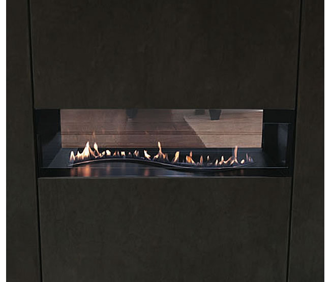 Boulevard Curved Burner SeeThrough Vent Free Linear Fireplace Fine's Gas